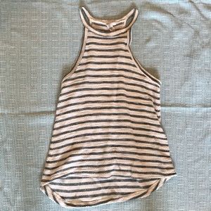 Others Follow grey and white striped tank top